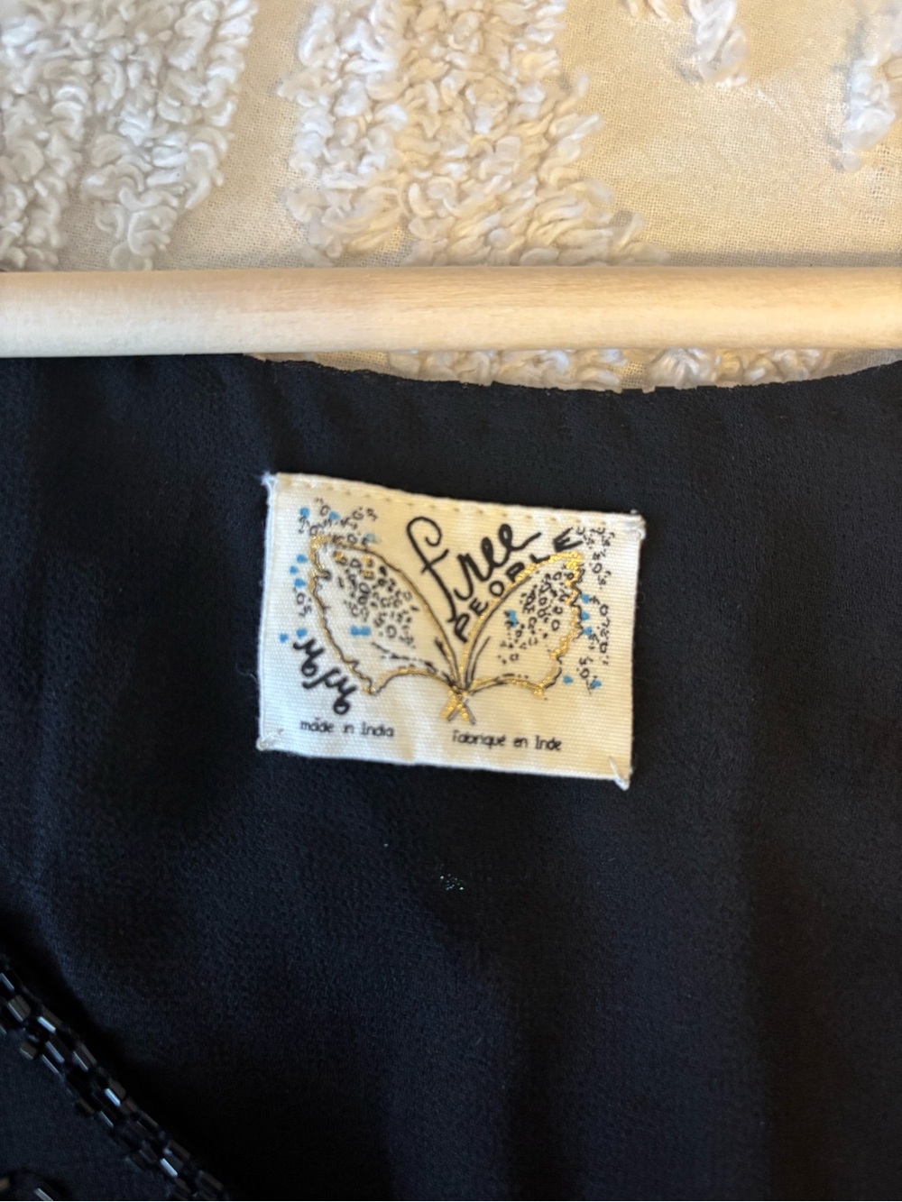 Free People Black Sequin Butterfly Top - Women's Statement Tee - Picture 6 of 8